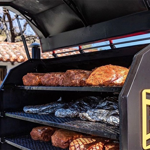 Meats on the smoker for our BBQ specials near Thousand Oaks, California.
